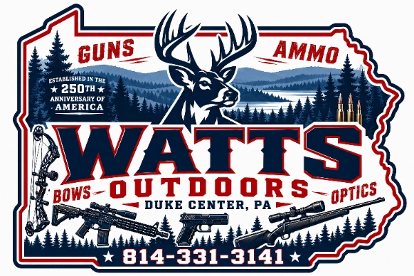 Current WATTS Outdoors logo in the outline of Pennsylvania